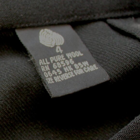 DKNY Vintage 90's 100% Wool Black Professional Flowy Midi Skirt 4 - Picture 7 of 7